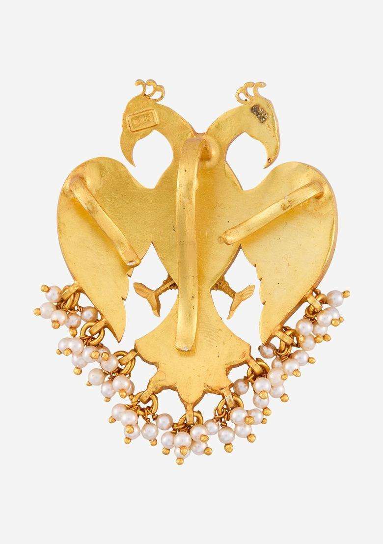 Gold-Plated Peacock Shaped Pendants for Women | Traditional Temple Jewellery for Wedding & Festive Wear | Gift for Her - Indya