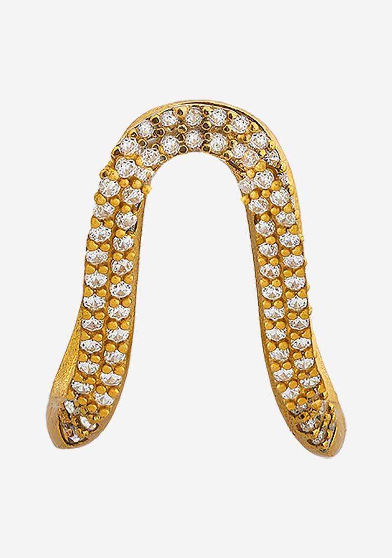 White Gold-Plated Ethnic 92.5 Silver Temple Finger Ring for Women | Traditional Temple Jewellery for Wedding & Festive Wear | Gift for Her - Indya