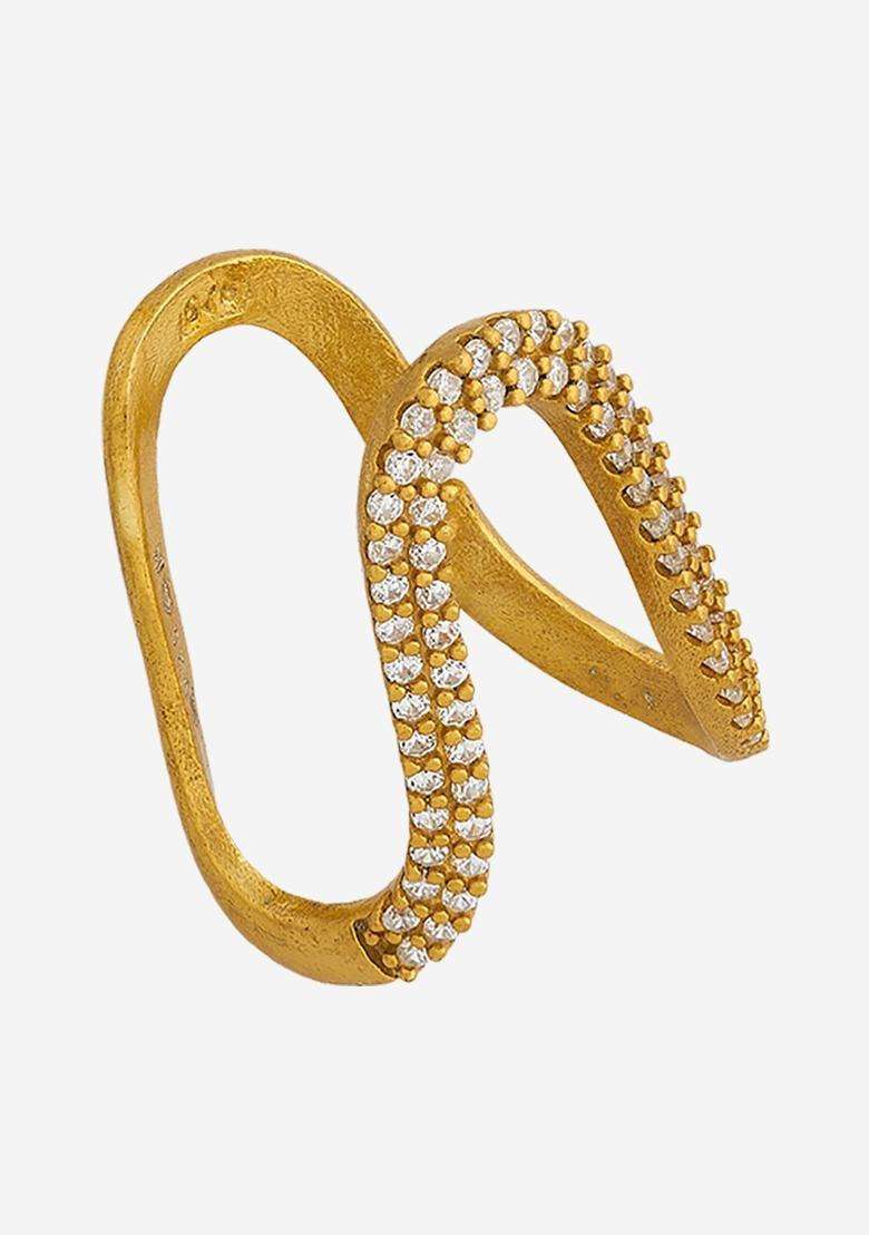 White Gold-Plated Ethnic 92.5 Silver Temple Finger Ring for Women | Traditional Temple Jewellery for Wedding & Festive Wear | Gift for Her - Indya