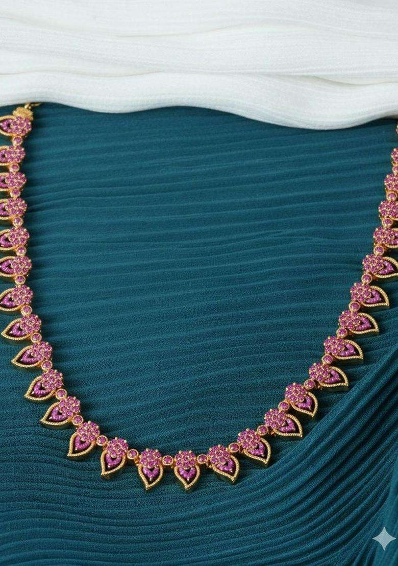 Brass Gold-Plated Antique Necklace for Women | Traditional Temple Jewellery for Wedding & Festive Wear | Gift for Her - Indya