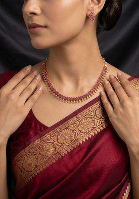 Brass Gold-Plated Temple Necklace for Women | Traditional Temple Jewellery for Wedding & Festive Wear | Gift for Her
