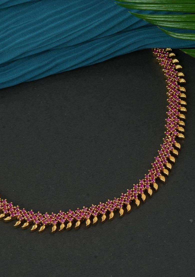 Brass Gold-Plated Temple Necklace for Women | Traditional Temple Jewellery for Wedding & Festive Wear | Gift for Her - Indya
