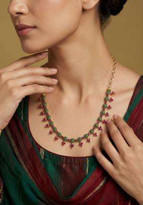 Brass Gold-Plated Temple Necklace for Women | Traditional Temple Jewellery for Wedding & Festive Wear | Gift for Her