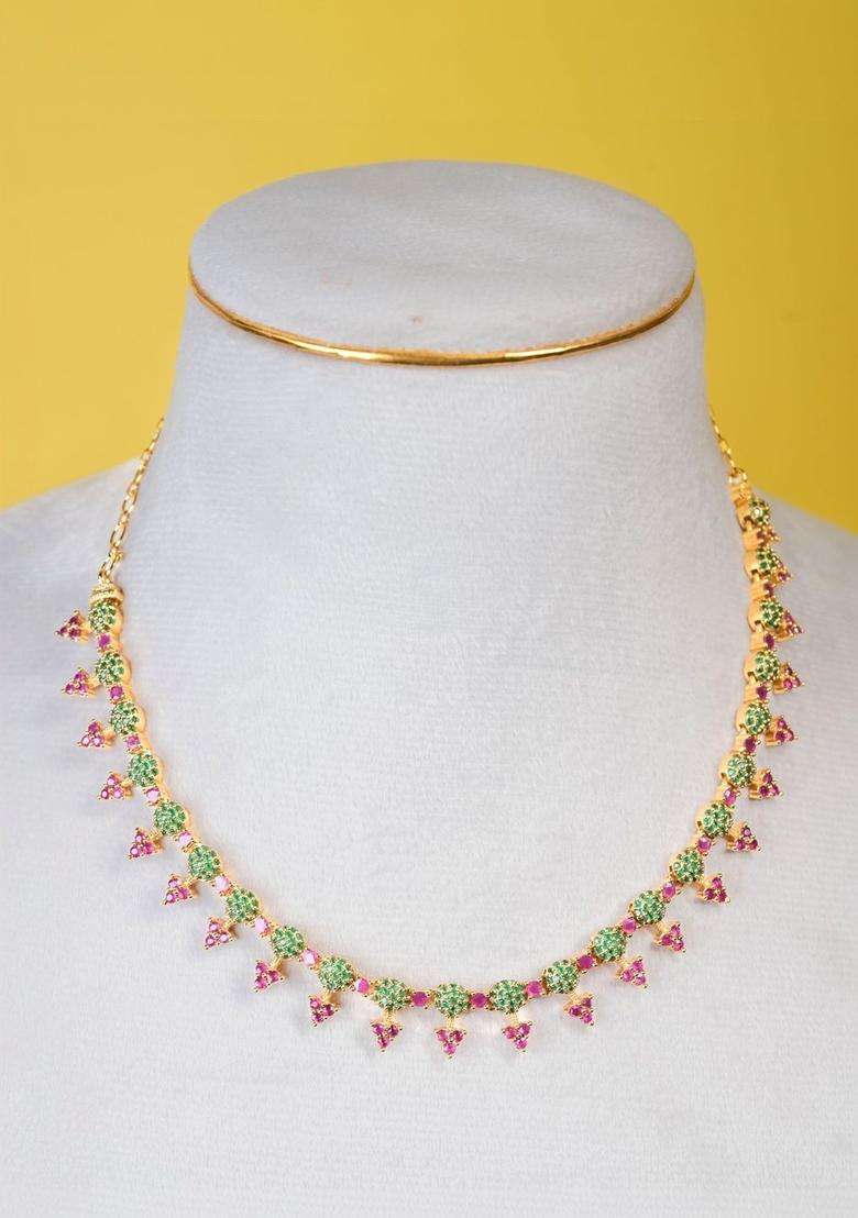Brass Gold-Plated Temple Necklace for Women | Traditional Temple Jewellery for Wedding & Festive Wear | Gift for Her - Indya