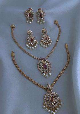 Temple Set of 2 Ethnic Brass Jewellery Set for Women | Traditional Temple Jewellery for Wedding & Festive Wear | Gift for Her