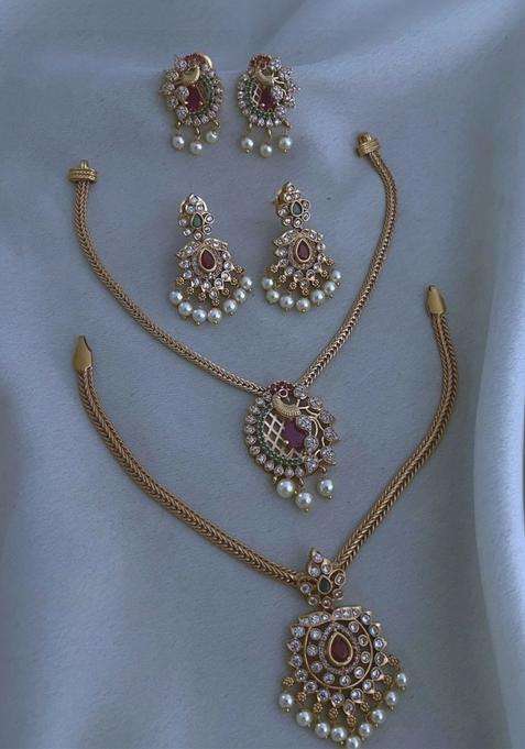 Temple Set of 2 Ethnic Brass Jewellery Set for Women | Traditional Temple Jewellery for Wedding & Festive Wear | Gift for Her