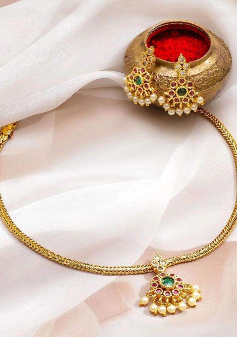 Temple Pendant and Earrings for Women | Traditional Temple Jewellery for Wedding & Festive Wear | Gift for Her - Indya