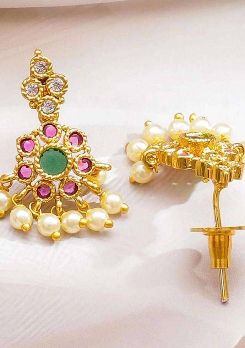 Temple Pendant and Earrings for Women | Traditional Temple Jewellery for Wedding & Festive Wear | Gift for Her - Indya