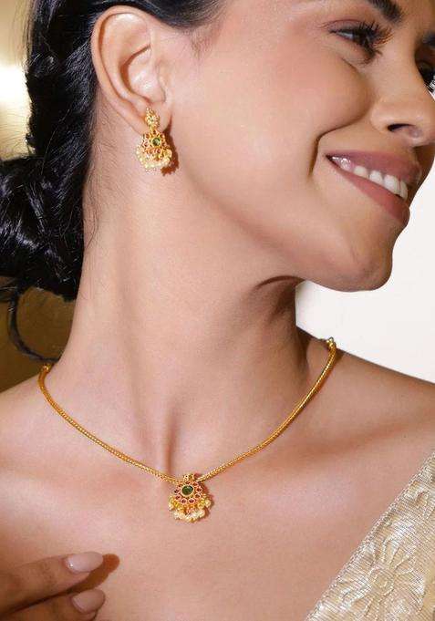 Temple Pendant and Earrings for Women | Traditional Temple Jewellery for Wedding & Festive Wear | Gift for Her