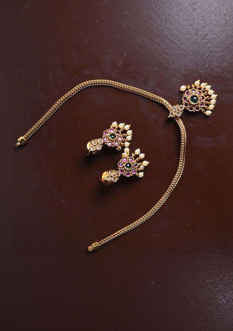 Gold-Plated Temple Pendant and Earrings for Women | Traditional Temple Jewellery for Wedding & Festive Wear | Gift for Her - Indya