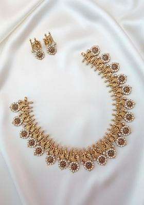 Gold-Plated Temple Necklace and Earrings for Women | Traditional Temple Jewellery for Wedding & Festive Wear | Gift for Her