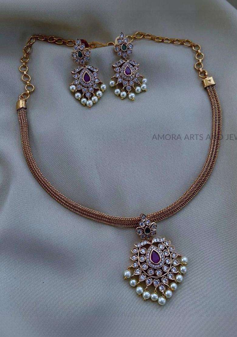 Gold-Plated Temple Pendant and Earrings for Women | Traditional Temple Jewellery for Wedding & Festive Wear | Gift for Her - Indya