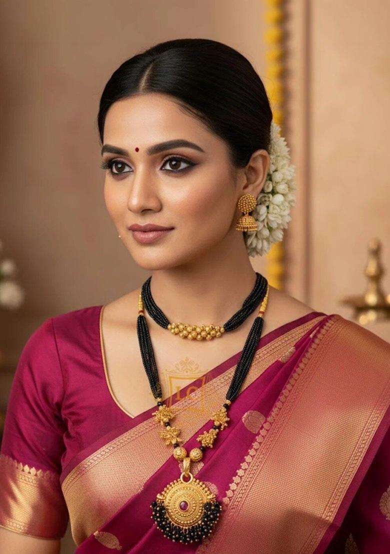 Brass-Plated Temple Necklace and Earrings for Women | Traditional Temple Jewellery for Wedding & Festive Wear | Gift for Her - Indya