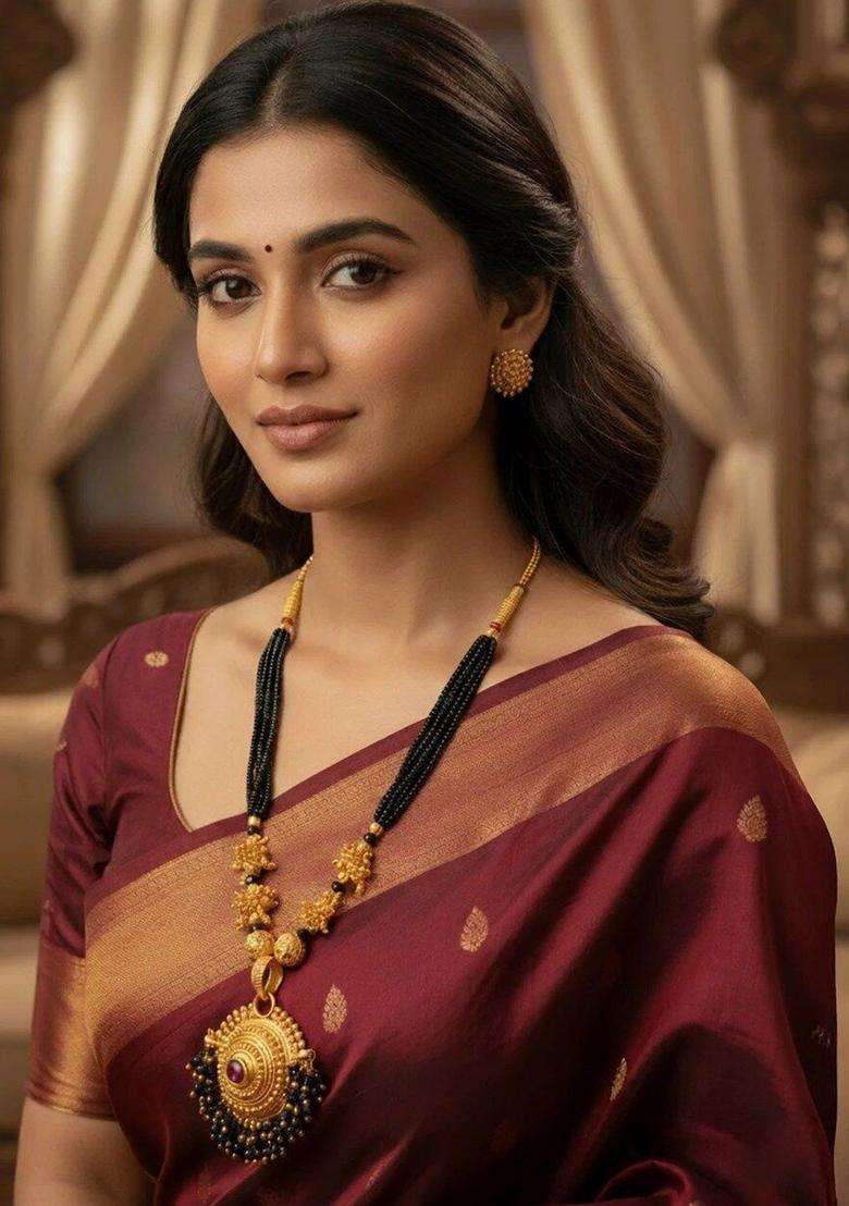 Brass-Plated Temple Necklace and Earrings for Women | Traditional Temple Jewellery for Wedding & Festive Wear | Gift for Her - Indya