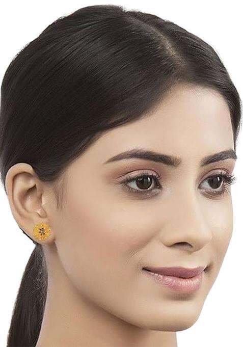 Gold-Plated Temple Contemporary Studs Earrings for Women | Traditional Temple Jewellery for Wedding & Festive Wear | Gift for Her