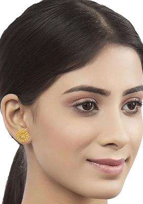 Gold-Plated Temple Contemporary Studs Earrings for Women | Traditional Temple Jewellery for Wedding & Festive Wear | Gift for Her