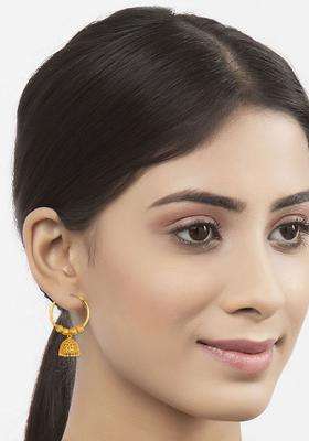 Gold-Plated Temple Dome Shaped Jhumkas Earrings for Women | Traditional Temple Jewellery for Wedding & Festive Wear | Gift for Her
