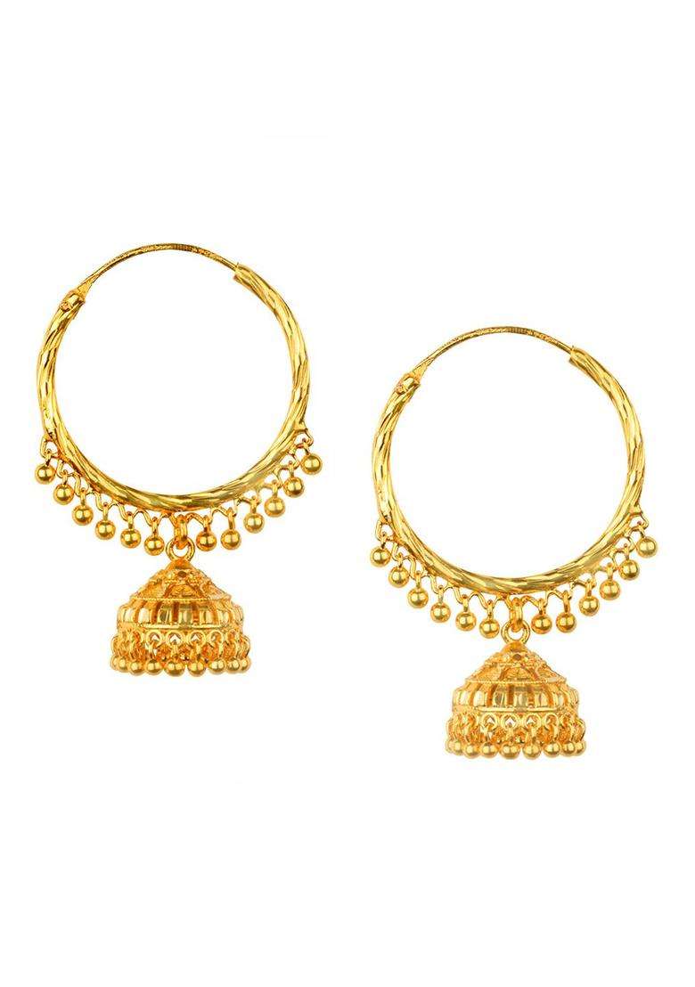 Gold-Plated Temple Circular Jhumkas Earrings for Women | Traditional Temple Jewellery for Wedding & Festive Wear | Gift for Her - Indya