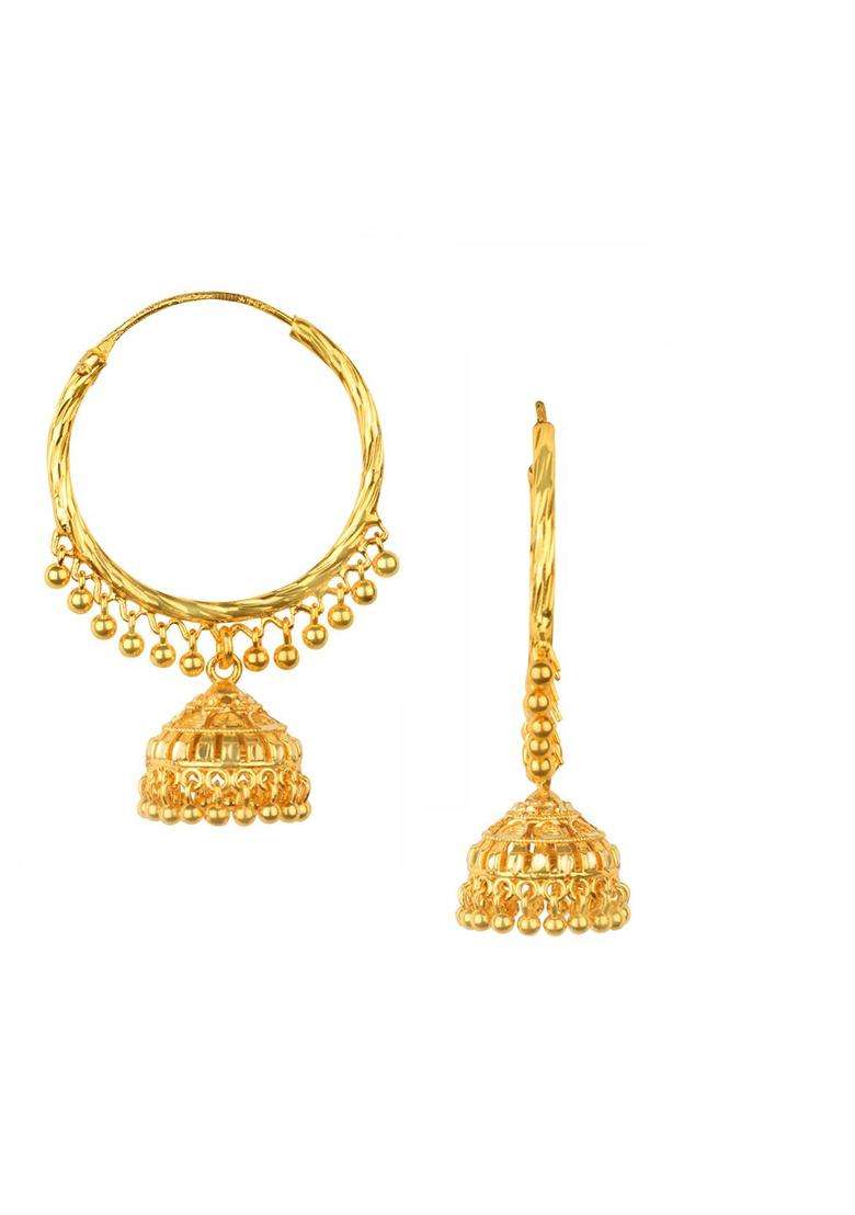 Gold-Plated Temple Circular Jhumkas Earrings for Women | Traditional Temple Jewellery for Wedding & Festive Wear | Gift for Her - Indya