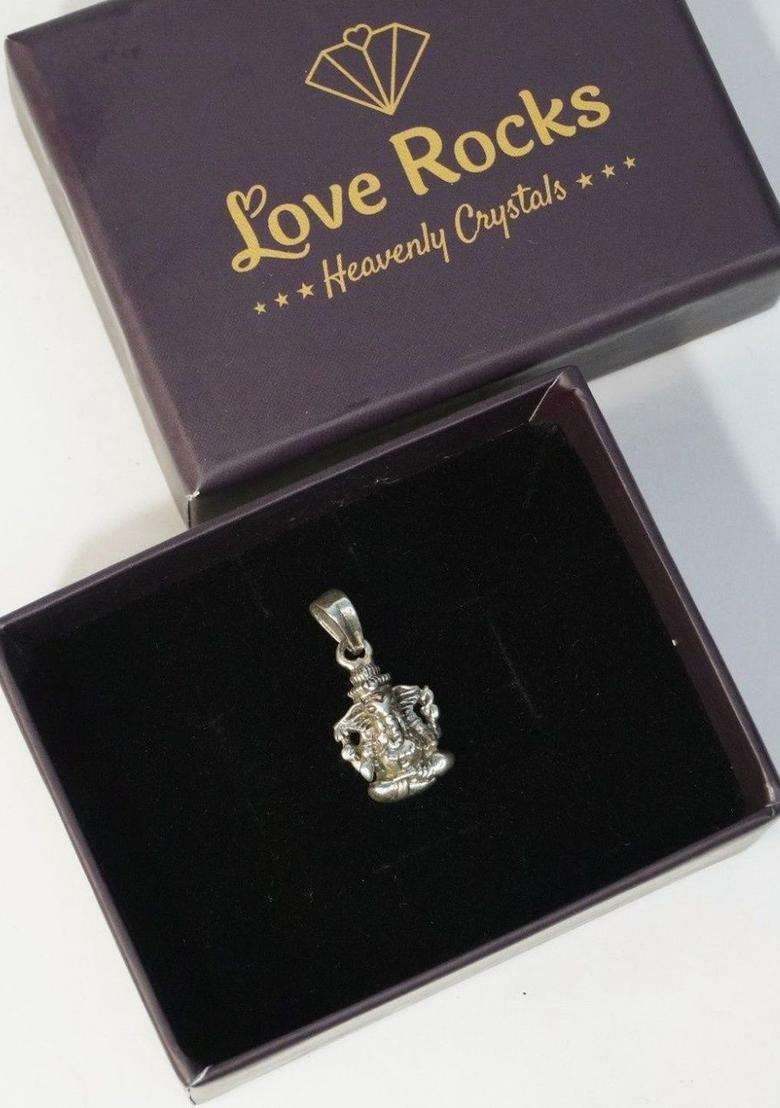 Ganesha Silver Pendent for Men & Women | Traditional Temple Jewellery for Wedding & Festive Wear | Festive Gift - Indya