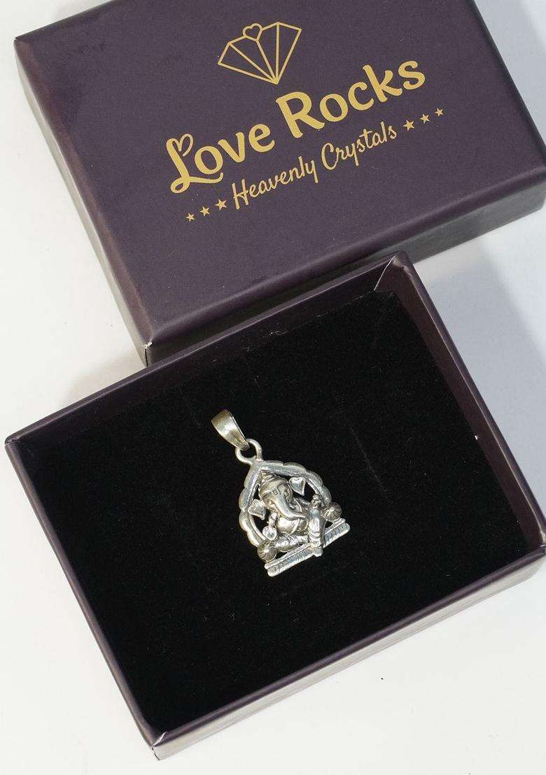 Ganesha Silver Pendent for Men & Women | Traditional Temple Jewellery for Wedding & Festive Wear | Festive Gift - Indya