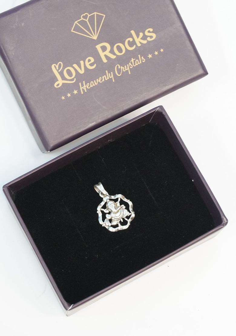 Sacred Silver Ganesha Floral Pendant for Men & Women | Traditional Temple Jewellery for Wedding & Festive Wear | Festive Gift - Indya