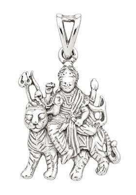 Pure Silver Durga Pendant for Men & Women | Traditional Temple Jewellery for Wedding & Festive Wear | Festive Gift