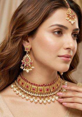 Gold-Plated Temple Necklace and Earrings for Women | Traditional Temple Jewellery for Wedding & Festive Wear | Gift for Her