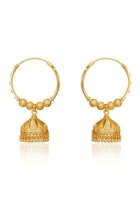 Gold-Plated Circular Jhumkas Earrings for Women | Traditional Temple Jewellery for Wedding & Festive Wear | Gift for Her