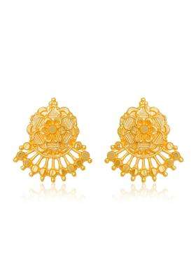 Gold-Plated Floral Studs Earrings for Women | Traditional Temple Jewellery for Wedding & Festive Wear | Gift for Her