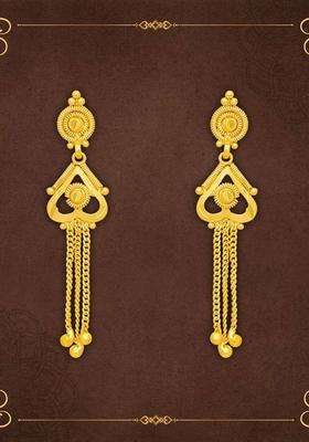 Gold-Plated Artificial Beads Beaded Contemporary Drop Earrings for Women | Traditional Temple Jewellery for Wedding & Festive Wear | Gift for Her