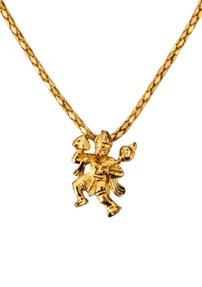 Gold-Plated Contemporary Pendants with Chains for Men | Traditional Temple Jewellery for Wedding & Festive Wear | Gift for Him - Indya