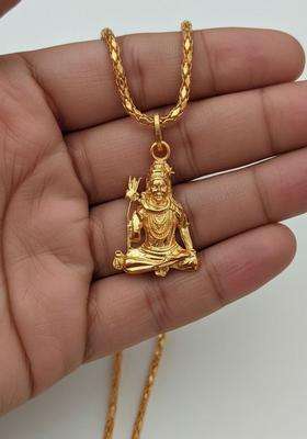 Gold-Plated Contemporary Pendants with Chains for Men | Traditional Temple Jewellery for Wedding & Festive Wear | Gift for Him
