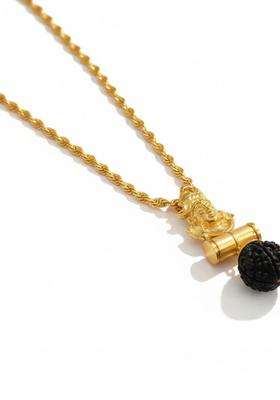 Gold-Plated Contemporary Pendants with Chains for Men | Traditional Temple Jewellery for Wedding & Festive Wear | Gift for Him