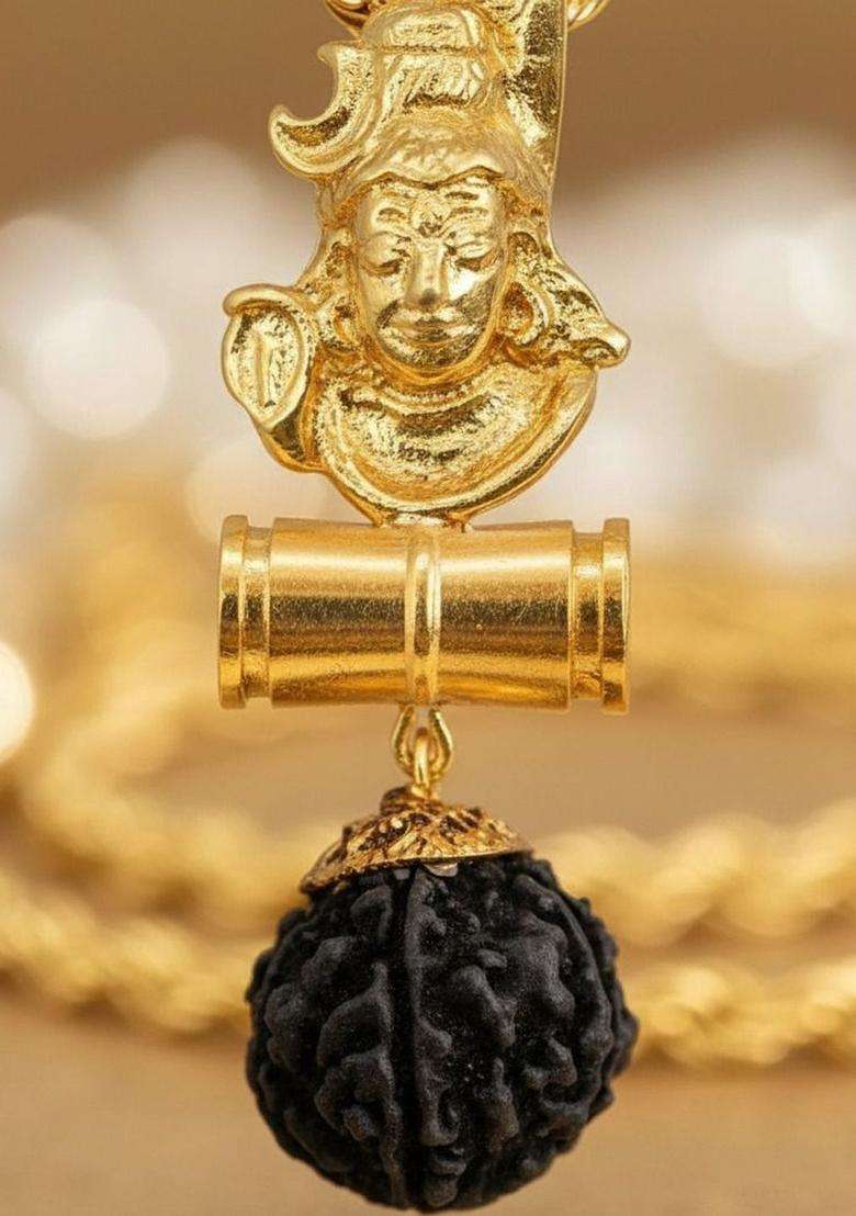 Gold-Plated Contemporary Pendants with Chains for Men | Traditional Temple Jewellery for Wedding & Festive Wear | Gift for Him - Indya