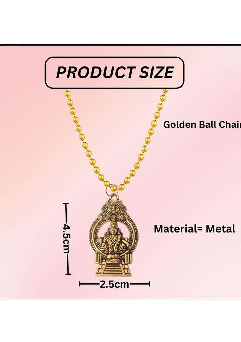 Gold-Plated Contemporary Pendants with Chains for Men | Traditional Temple Jewellery for Wedding & Festive Wear | Gift for Him - Indya