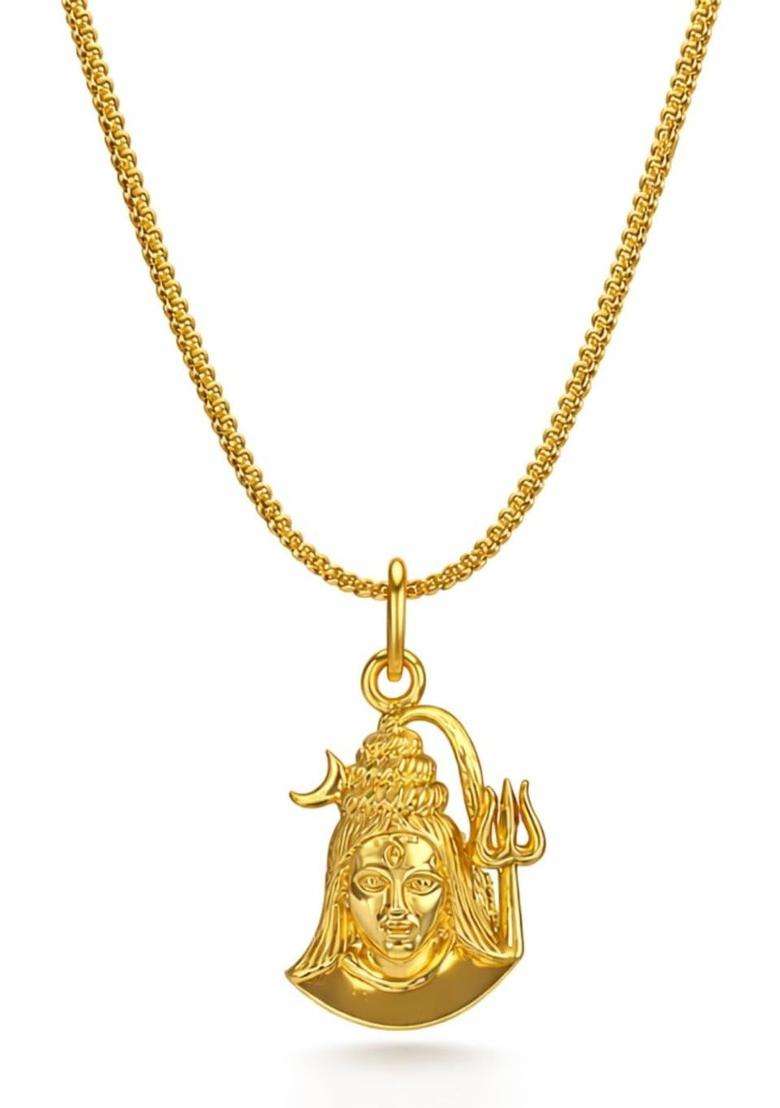 Gold-Plated Temple Necklace for Men & Women | Traditional Temple Jewellery for Wedding & Festive Wear | Festive Gift - Indya