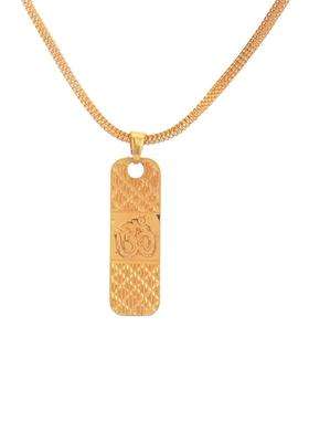 Gold-Plated Temple Quirky Shaped Pendant with Chain for Women | Traditional Temple Jewellery for Wedding & Festive Wear | Gift for Her
