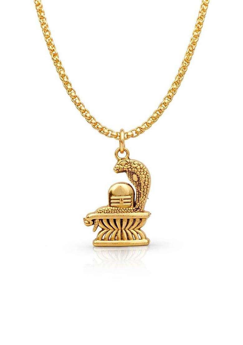 Temple Quirky Shaped Pendant with Chain for Men & Women | Traditional Temple Jewellery for Wedding & Festive Wear | Festive Gift - Indya