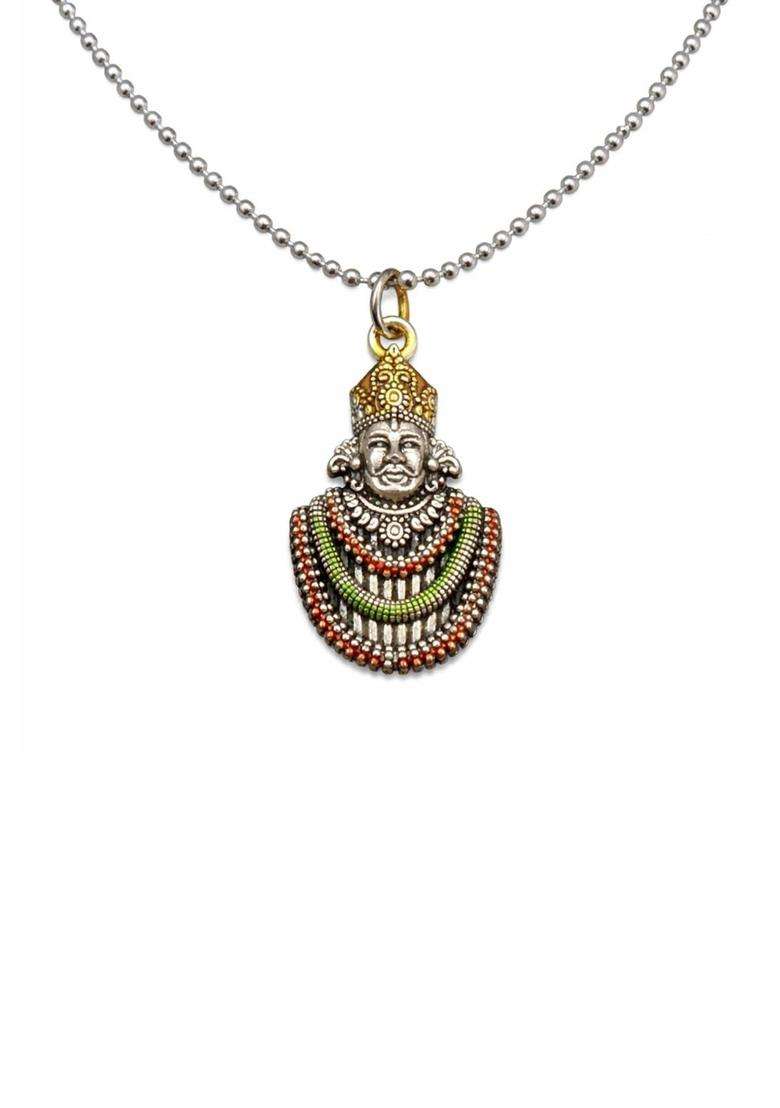 Temple Quirky Shaped Pendant with Chain for Men & Women | Traditional Temple Jewellery for Wedding & Festive Wear | Festive Gift - Indya