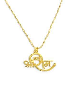 Gold-Plated Temple Quirky Shaped Pendant with Chain for Men & Women | Traditional Temple Jewellery for Wedding & Festive Wear | Festive Gift