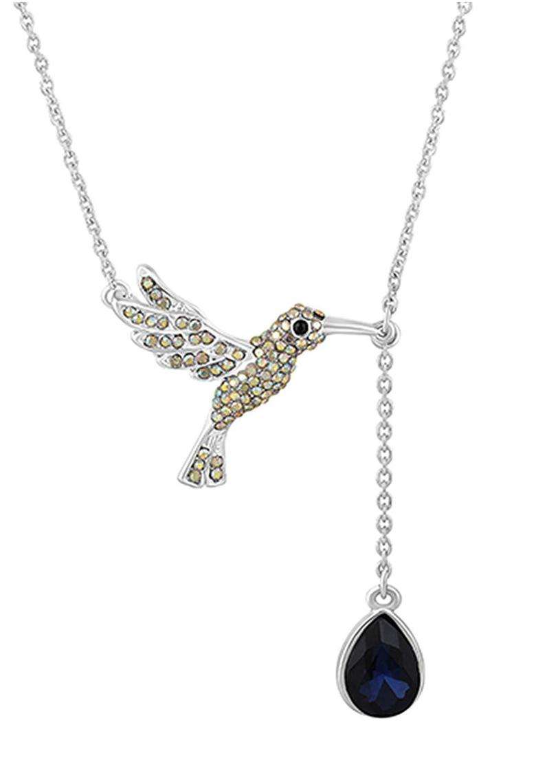 Rhodium-Plated Hummingbird-Shaped Pendants with Chains for Women | Stylish Party & Everyday Wear | Gift for Her - Indya