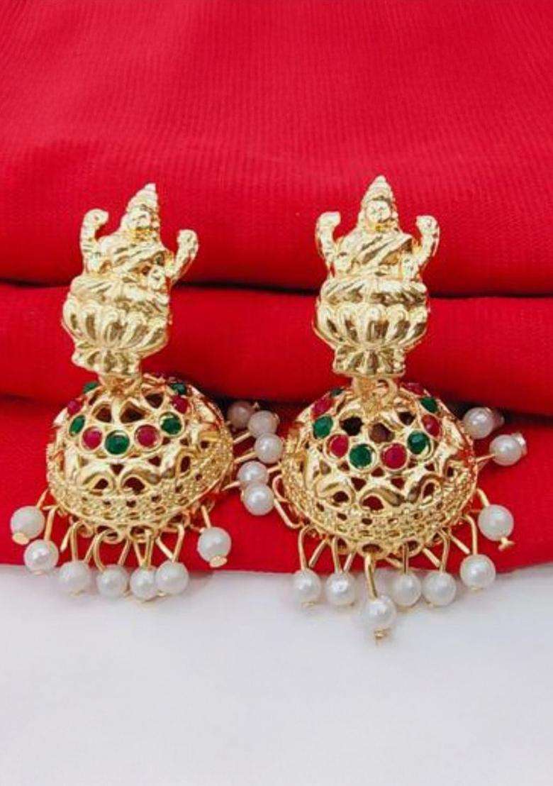 Set of 2 Gold-Plated Stone Studded & Beaded Jewellery Set for Women | Traditional Temple Jewellery for Wedding & Festive Wear | Gift for Her - Indya