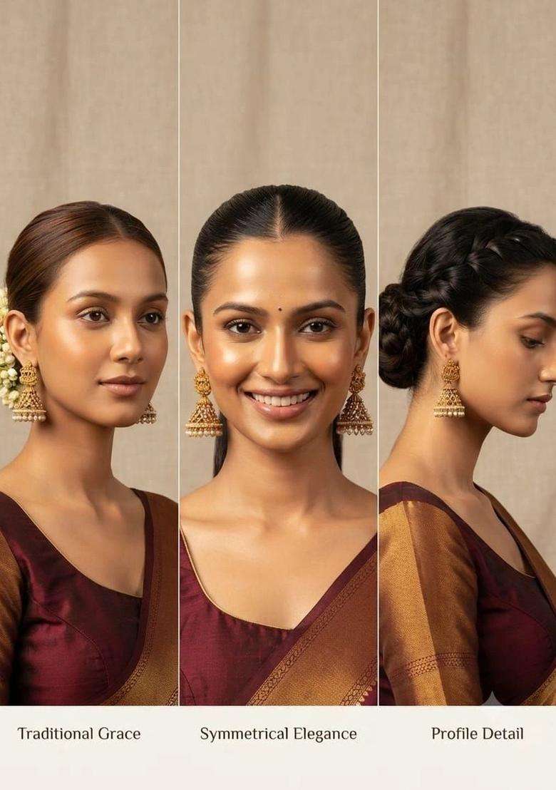 Gold-Plated Geometric Jhumkas Earrings for Women | Traditional Temple Jewellery for Wedding & Festive Wear | Gift for Her - Indya