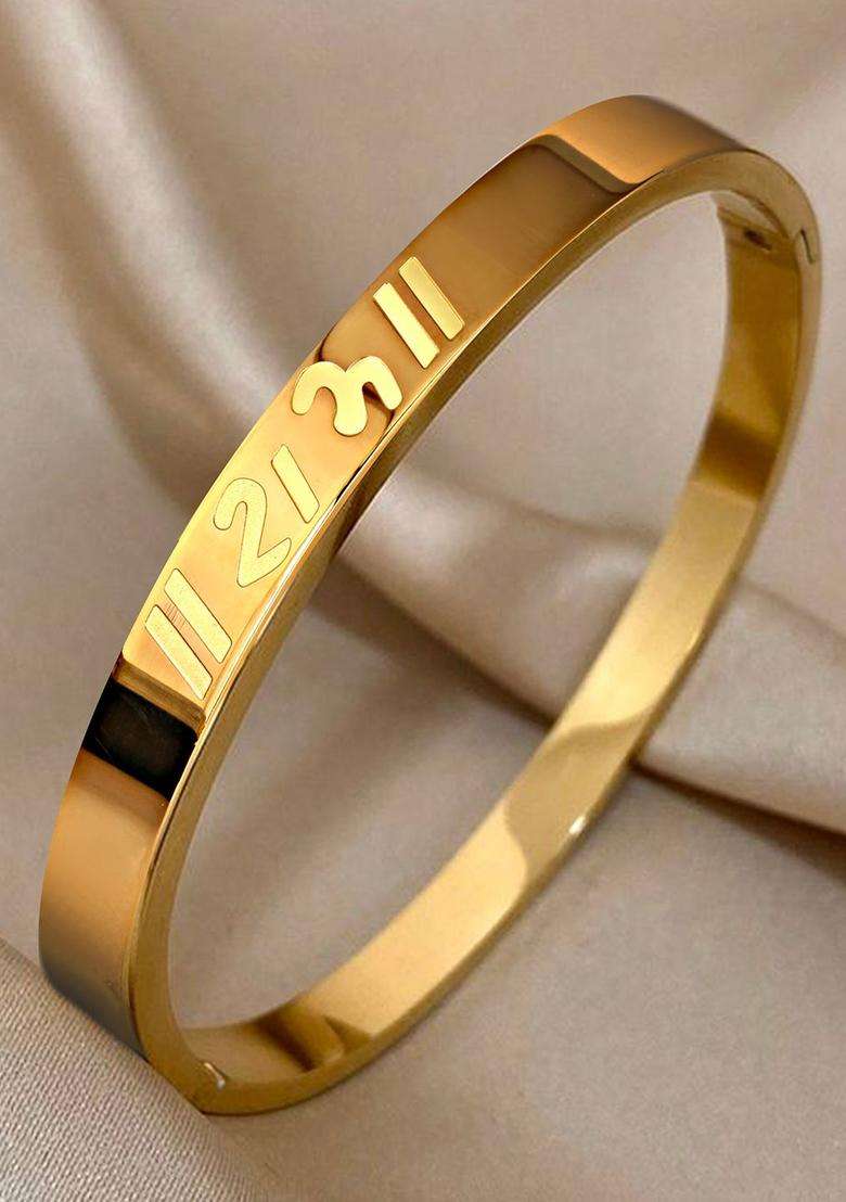 Temple Gold-Plated Shree Ram Anti Tarnish Kada Bracelet for Men | Stylish Party & Everyday Wear | Gift for Him - Indya