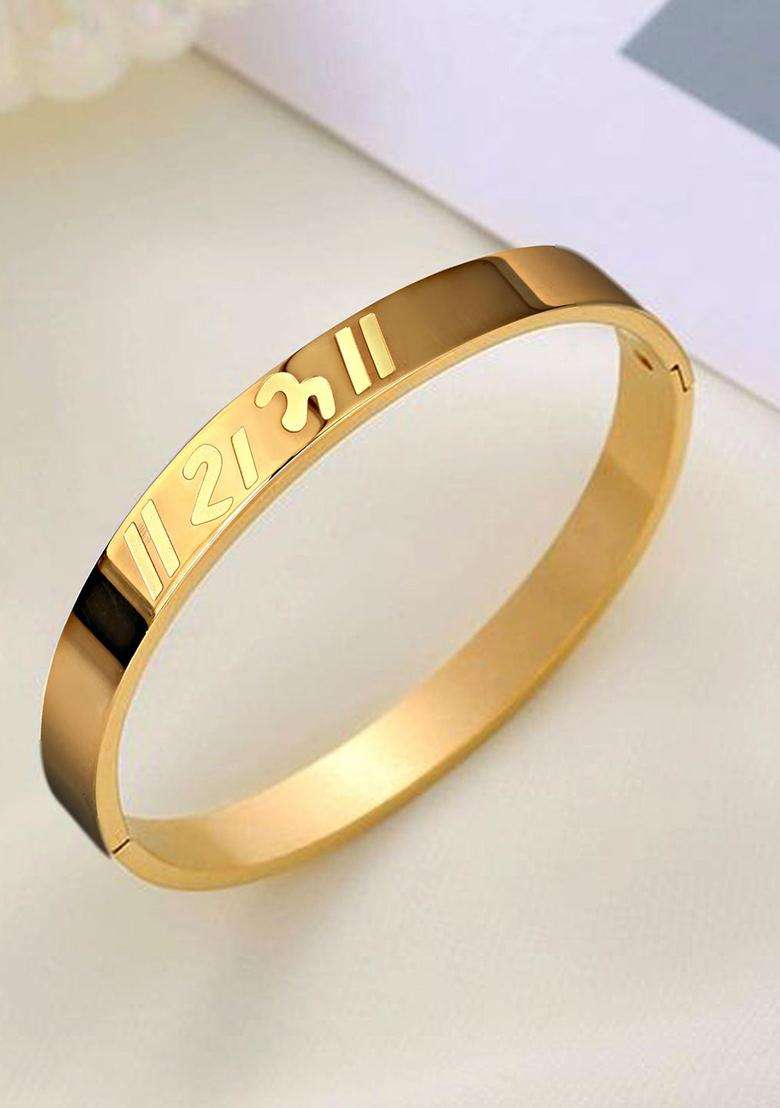 Temple Gold-Plated Shree Ram Anti Tarnish Kada Bracelet for Men | Stylish Party & Everyday Wear | Gift for Him - Indya
