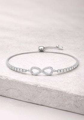 American Diamond Temple Silver-Plated Link Bracelet for Women | Stylish Party & Everyday Wear | Gift for Her