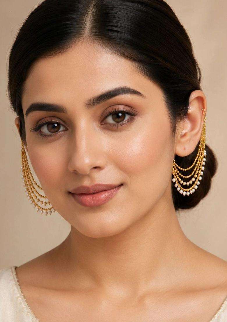 Gold-Plated Contemporary Earrings for Women | Traditional Temple Jewellery for Wedding & Festive Wear | Gift for Her - Indya