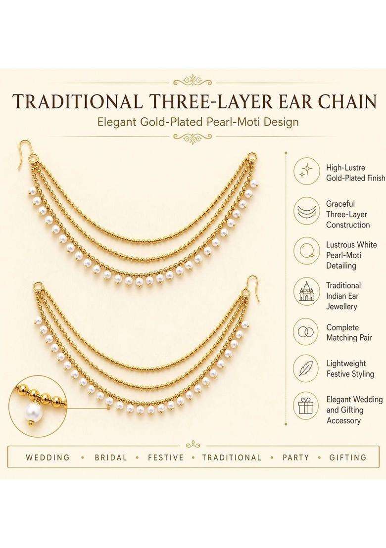 Gold-Plated Contemporary Earrings for Women | Traditional Temple Jewellery for Wedding & Festive Wear | Gift for Her - Indya