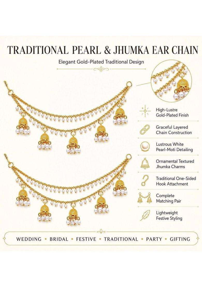 Gold-Plated Circular Earrings for Women | Traditional Temple Jewellery for Wedding & Festive Wear | Gift for Her - Indya